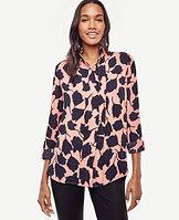 Ann Taylor Tulip Ruffle Neck Blouse