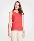 Ann Taylor Scalloped Textured Knit Shell