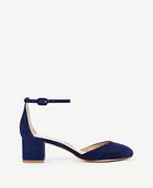 Ann Taylor Haley Suede Round Toe Ankle Pumps