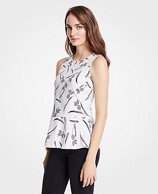 Ann Taylor Pineapple Peplum Shell