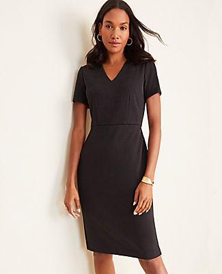 Ann Taylor Plaid V-neck Sheath Dress