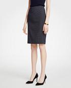 Ann Taylor Curvy Geo Check Pencil Skirt