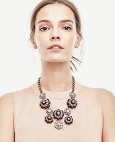 Ann Taylor Jeweled Flower Statement Necklace