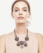 Ann Taylor Jeweled Flower Statement Necklace