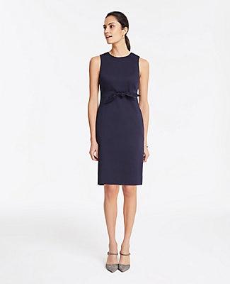Ann Taylor Cotton Sateen Tie Front Dress