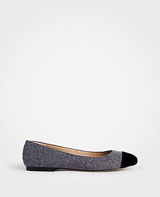 Ann Taylor Jada Flannel Cap Toe Flats