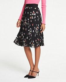 Ann Taylor Floral Pleated Skirt