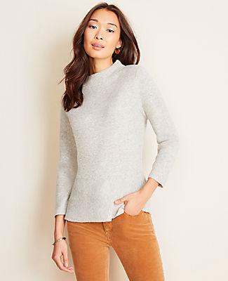 Ann Taylor Mock Neck Peplum Sweater