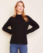 Ann Taylor Cashmere Ribbed Mock Neck Sweater