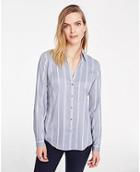 Ann Taylor Windowpane Stripe Essential Shirt