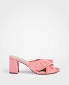 Ann Taylor Evena Suede Ruffle Block Heel Sandals