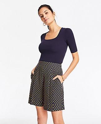 Ann Taylor Polka Dot Pleated Shorts