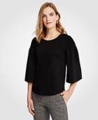 Ann Taylor Smocked Shoulder Tee