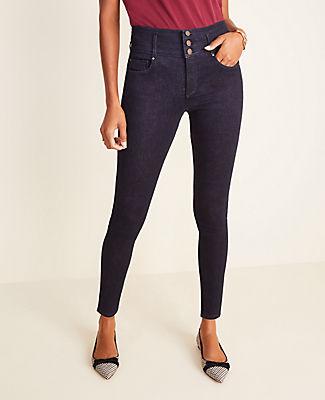 Ann Taylor Curvy Sculpting Pockets High Rise Skinny Jeans In Classic Rinse Wash
