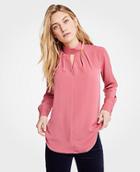 Ann Taylor Roll Neck Keyhole Blouse