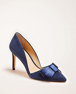 Ann Taylor Azra Suede Bow Pumps