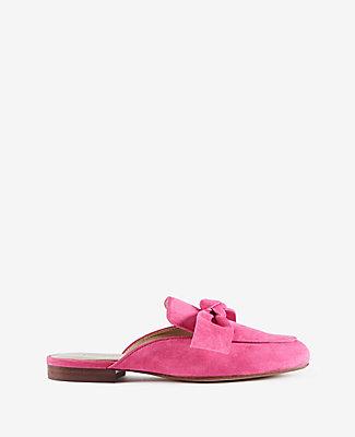 Ann Taylor Marisela Suede Bow Loafer Slides