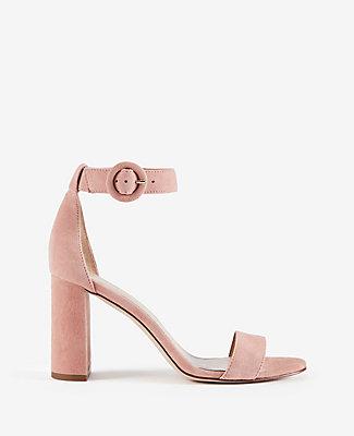 Ann Taylor Leannette Suede Leather Block Heel Sandals