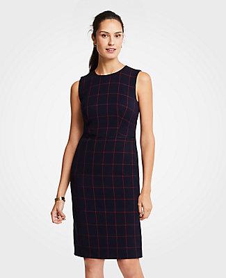 Ann Taylor Windowpane Sheath Dress