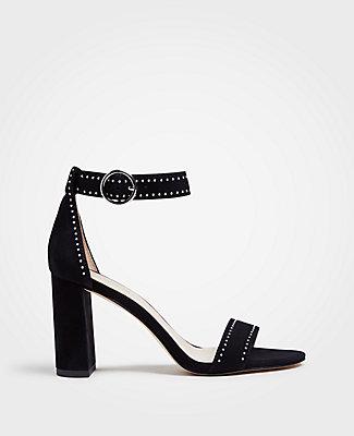 Ann Taylor Leannette Studded Block Heel Sandals