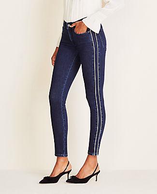 Ann Taylor Piped Side Stripe Skinny Jeans