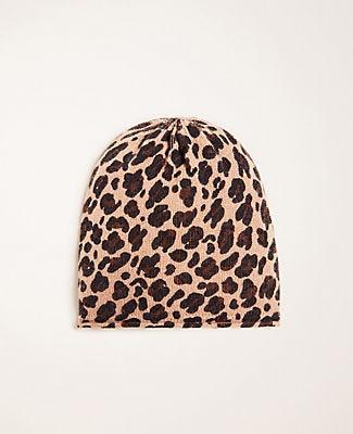 Ann Taylor Leopard Print Cashmere Hat