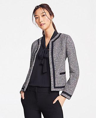 Ann Taylor Bordered Tweed Jacket