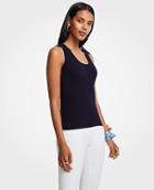 Ann Taylor Lace Trim Scoop Neck Sweater Tank