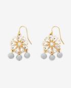 Ann Taylor Sequin Crystal Flower Earrings