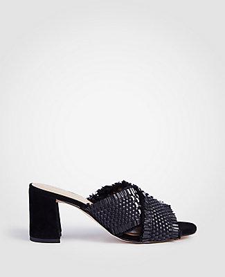 Ann Taylor Jimena Woven Block Heel Sandals