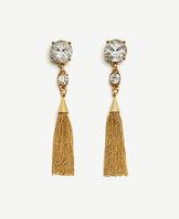 Ann Taylor Crystal Tassel Drop Earrings