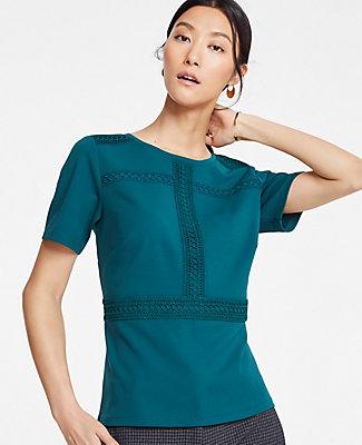 Ann Taylor Lace Inset Top