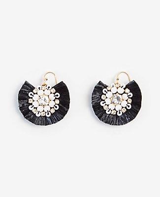 Ann Taylor Sparkle Raffia Drop Earrings