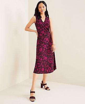 Ann Taylor Shadowed Violet Midi Dress