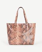 Ann Taylor Exotic Embossed Leather Buckle Tote