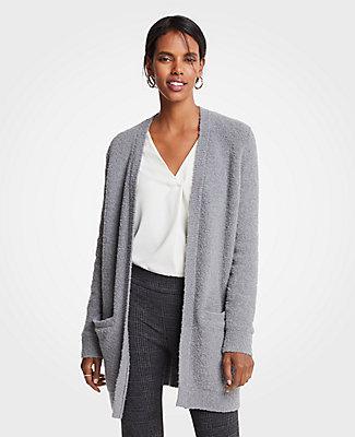 Ann Taylor Boucle Pocket Open Cardigan