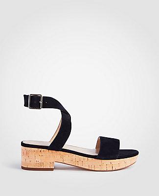 Ann Taylor Glenna Suede Platform Sandals