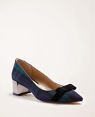 Ann Taylor Polly Plaid Bow Block Heel Pumps