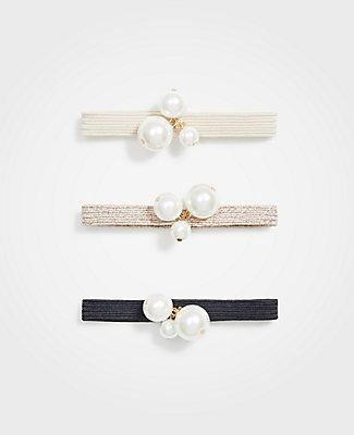 Ann Taylor Pearlized Hair Tie Set