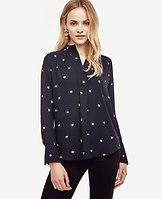 Ann Taylor Geo V-neck Blouse