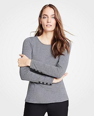 Ann Taylor Puppytooth Peplum Top