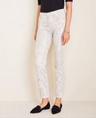 Ann Taylor High Rise Straight Ankle Jeans In Snake Print