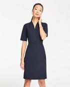 Ann Taylor Seasonless Stretch Belted Elbow Sleeve Dress