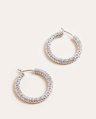 Ann Taylor Basketweave Hoop Earrings