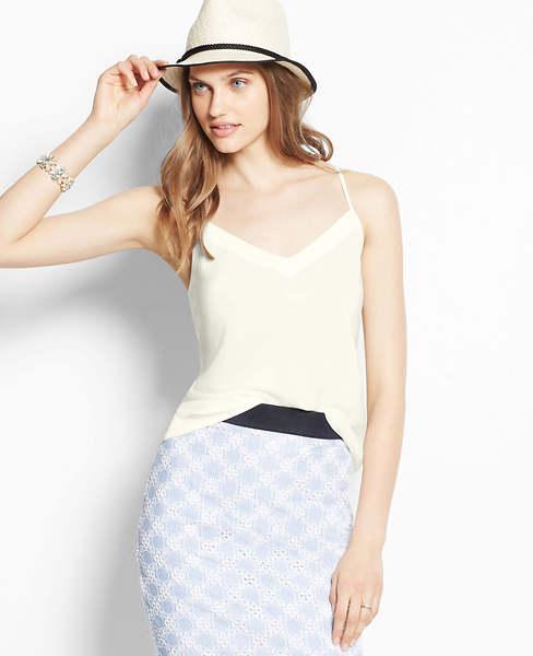 Ann Taylor Silk Cami, Winter White - Extra Extrasmall