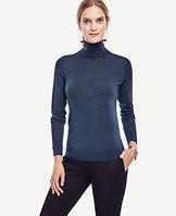 Ann Taylor Extrafine Merino Wool Turtleneck Sweater