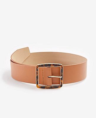 Ann Taylor Tortoiseshell Print Buckle Waist Belt