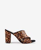 Ann Taylor Jeanette Leopard Print Haircalf Heeled Sandals