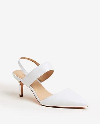 Ann Taylor Theodora Leather Slingback Pumps