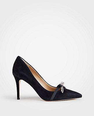 Ann Taylor Myra Suede Bow Pumps